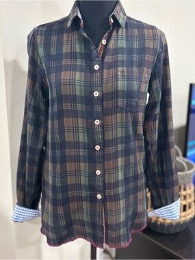 Arnold Zimberg Multicolored Plaid Long Sleeve Button Front Shirt